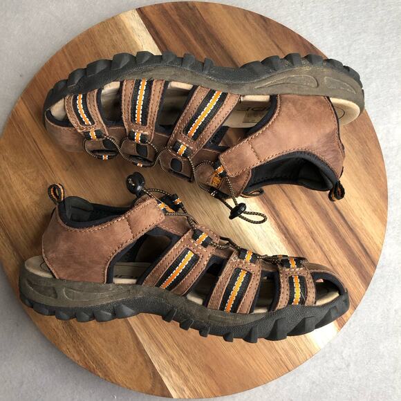 Rohde Leather Hiking Trekking Shoe Nubuck Size 40 Slip on Bungy Strap Brown #314 - Picture 3 of 8